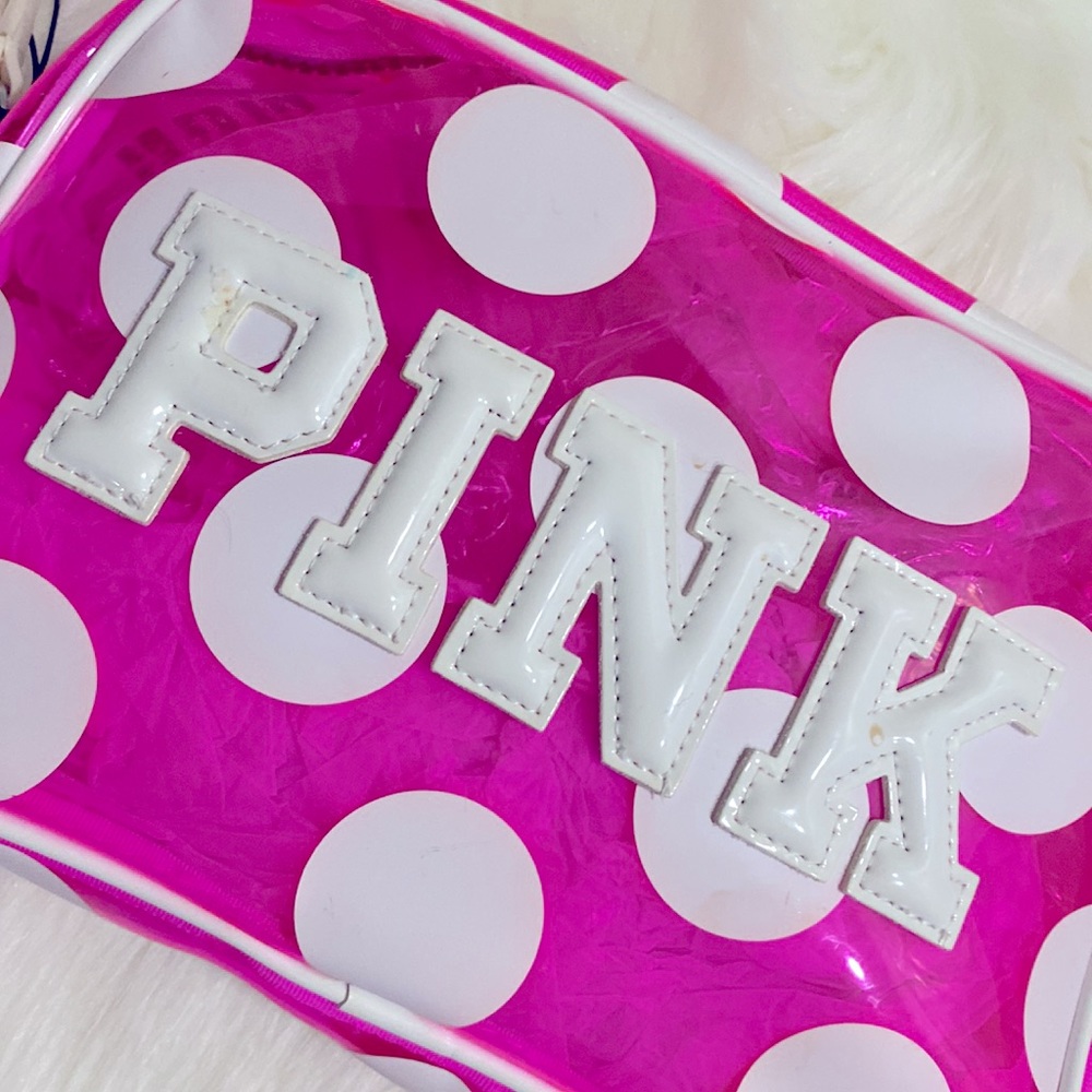 Victoria Secret PINK Clear Polka Dot Cosmetic Bag